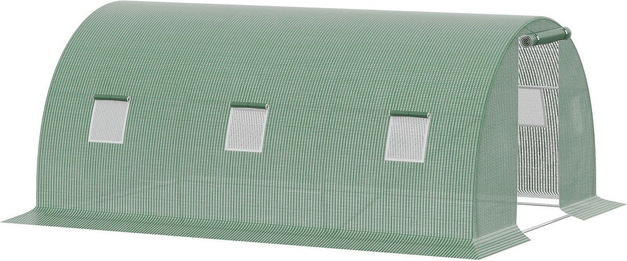 Foliengewächshaus begehbares Polytunnel 4,5 x 3 m Dunkelgrün