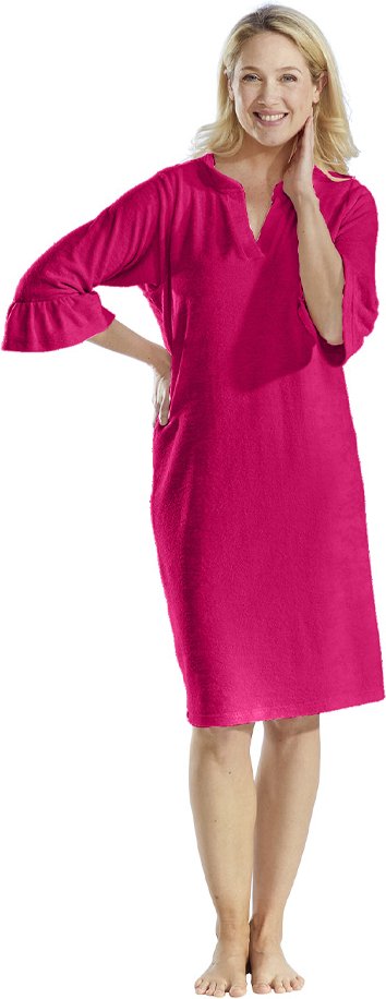 Frotteekleid mit Volantärmeln