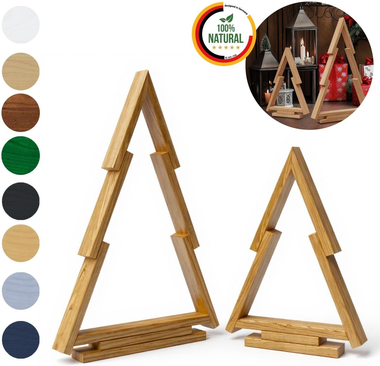 2er-Set Natur Weihnachtsdeko - für Innen und Außen Deko Weihnachtsbaum