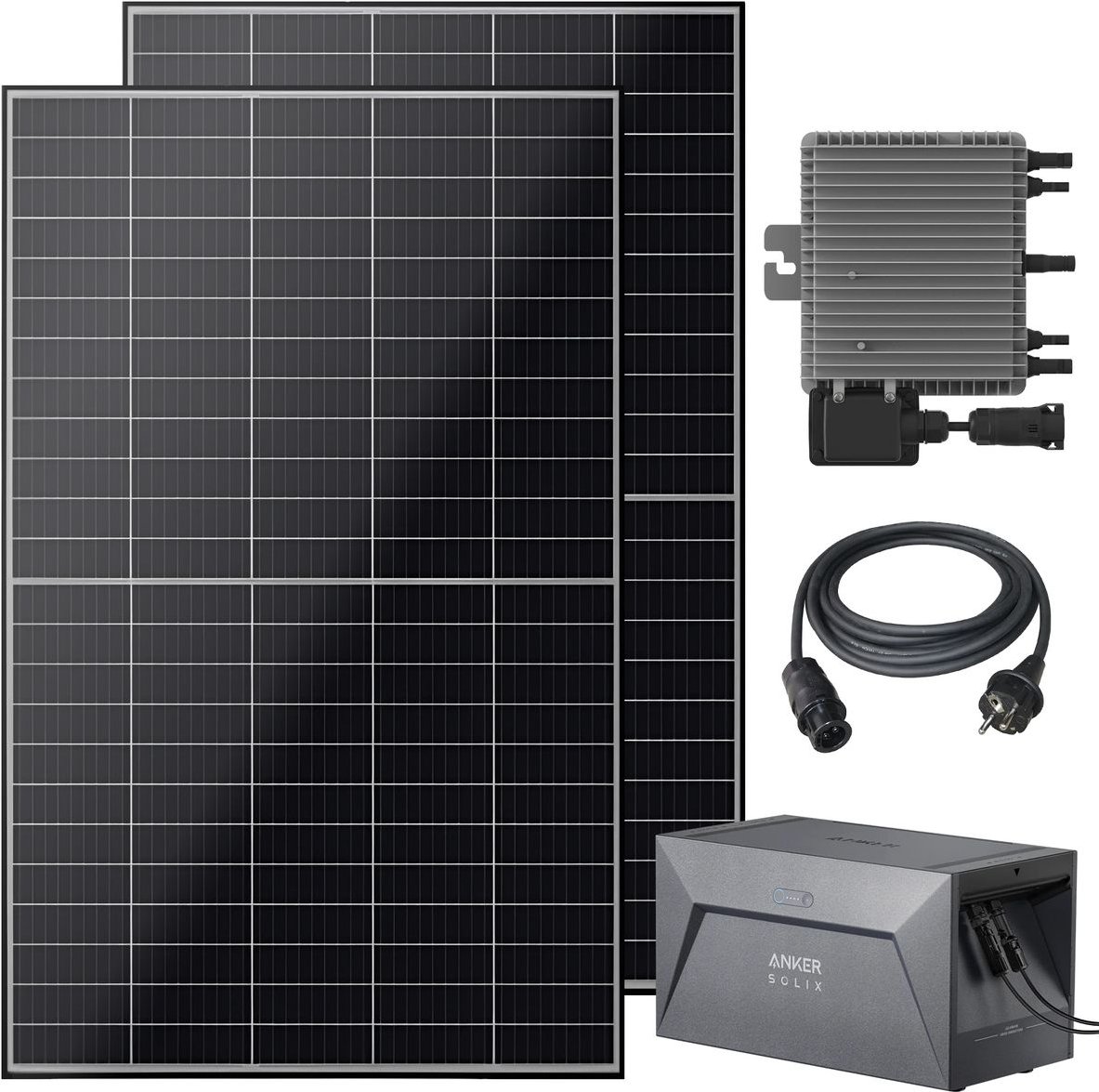 VESKA® Balkonkraftwerk 830W/600-800W mit ANKER Batteriespeicher