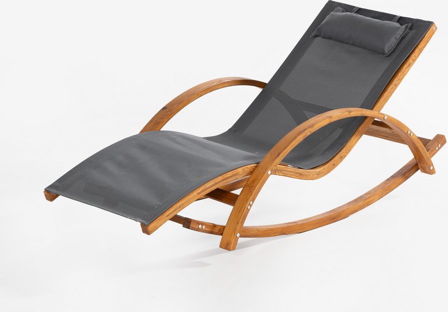 Gartenliege aus Holz, ca. 168 x 72 x 67 cm – Natur