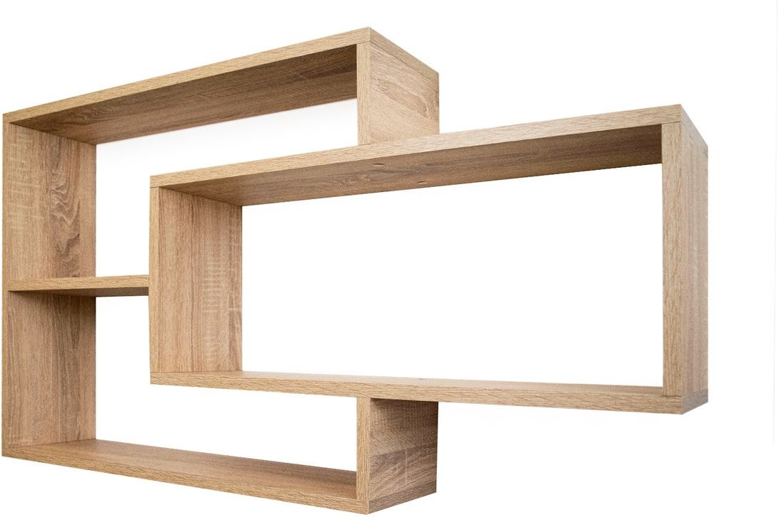 Wandregal Karo Schweberegal aus Holz Natur