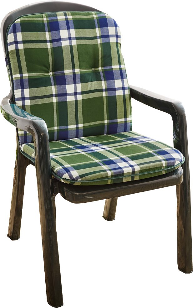 Solax-Sunshine Niedriglehner-Polsterauflage, ca. 98 x 50 x 5 cm - Karo Grün