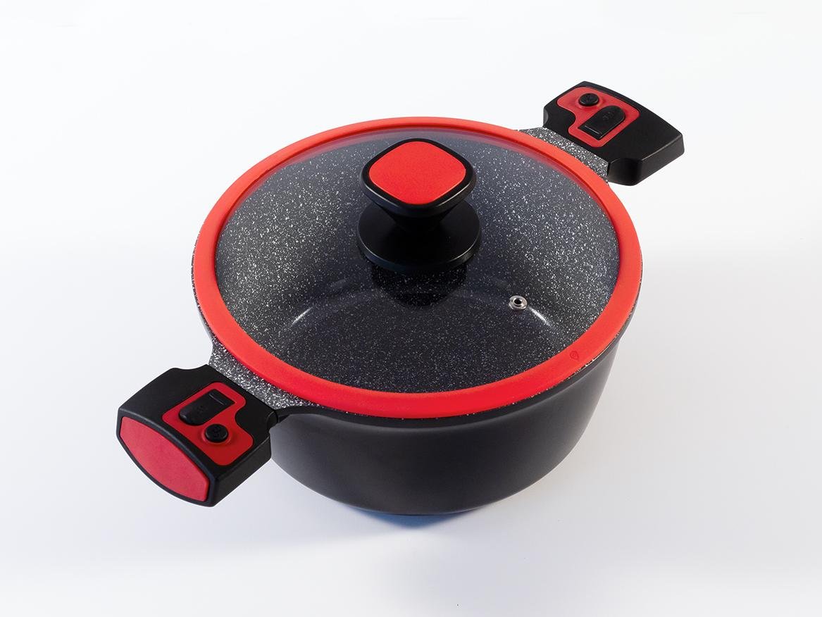 Click-Grip Kochtopf Aluguss mit Keramikbeschichtung Ø28cm