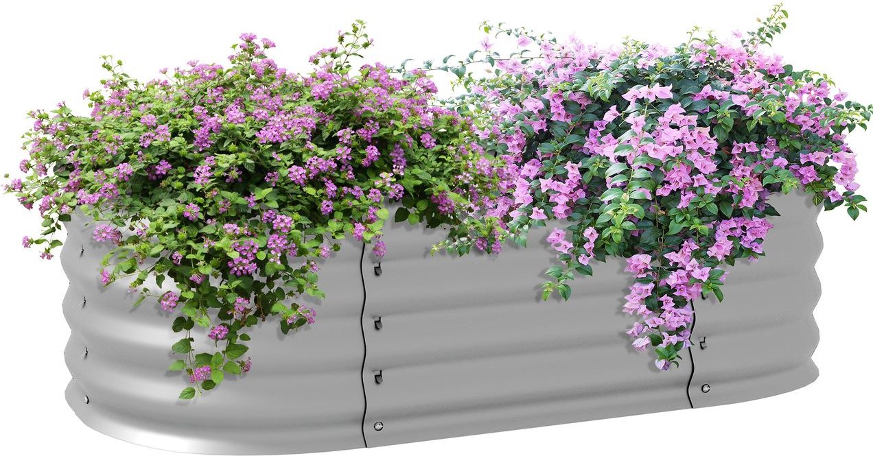 Hochbeet Metall, Pflanzkasten, DIY Blumenkasten mit offenem Boden