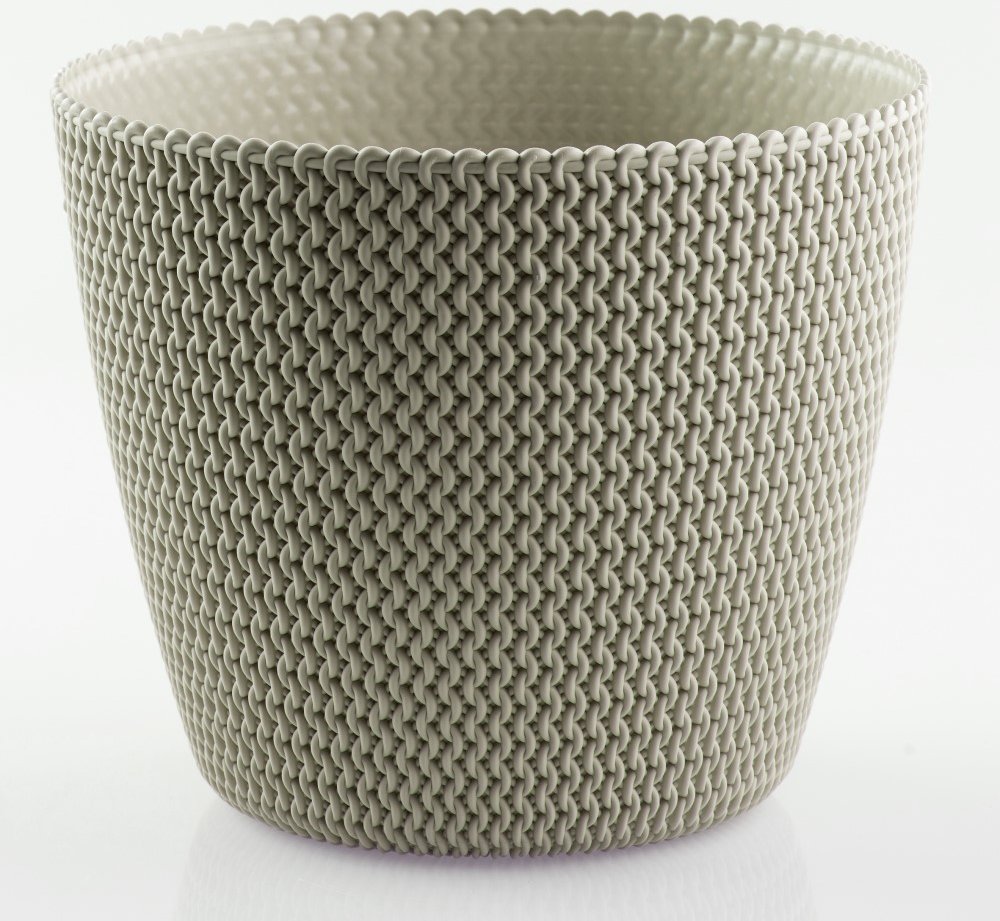 Blumentopf in Strickoptik, ca. 11,5 Liter - Taupe