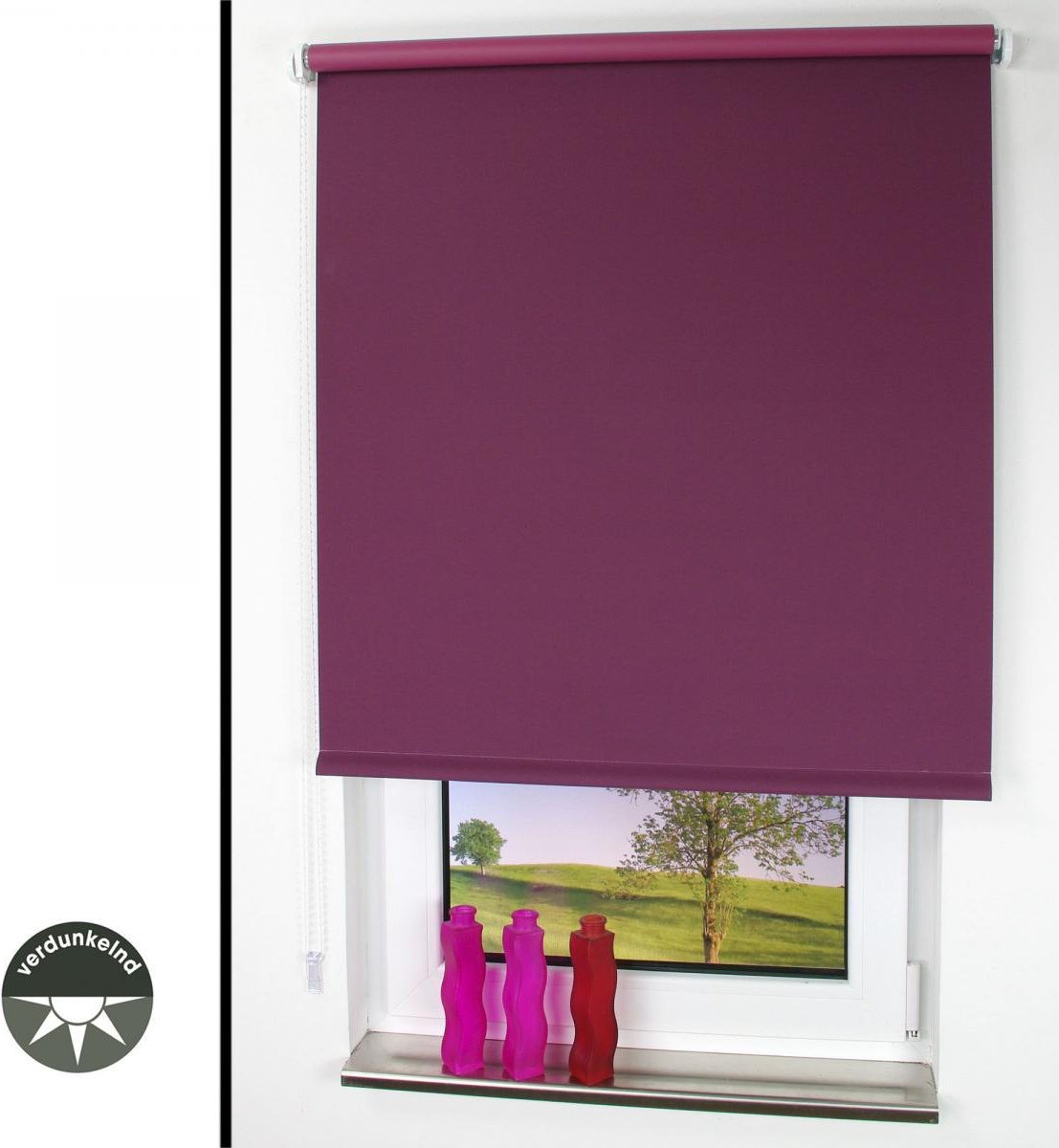 Seitenzugrollo 112 x 180 cm brombeere