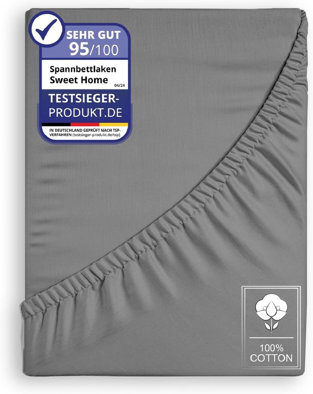 Weiches Jersey Spannbettlaken 200x200 cm – Anthrazit