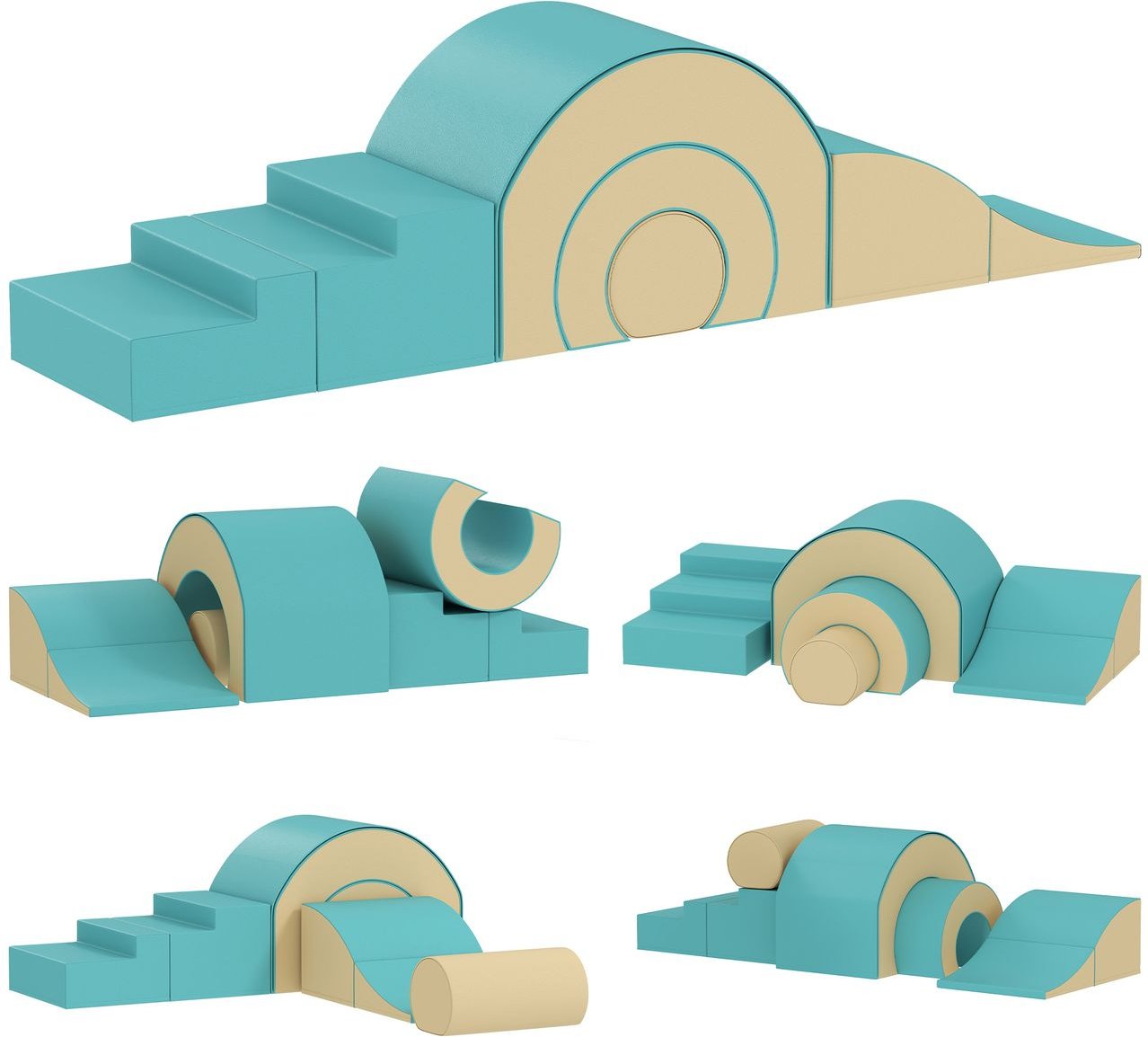 Schaumstoff Bausteine Kinder 5 tlg. Klettern Softbausteine Riesenbausteine Grün