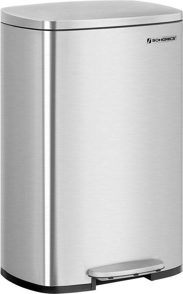 Treteimer aus Stahl mit Pedal Silbern