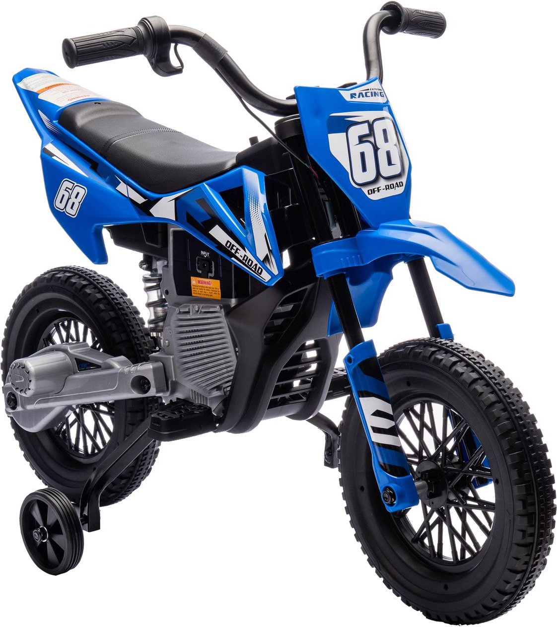 AIYAPLAY Kinder Elektro-Motorrad 12V Kindermotorrad mit Musik, 2,4-5 km/h