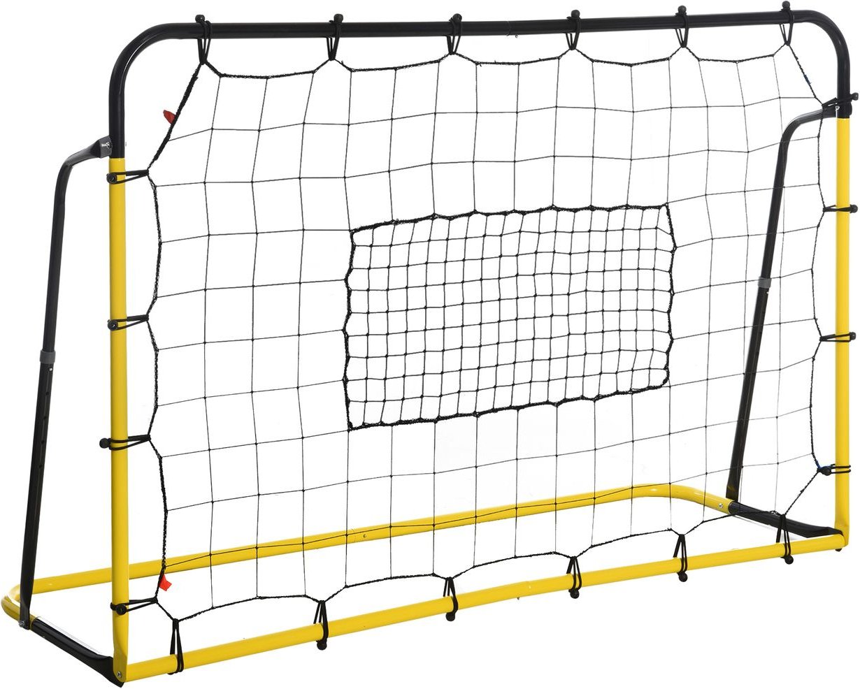 Thumbnail - Kickback Fußball Rebounder Tor Rückprallwand Netz für Fußball Gelb+Schwarz 184 x 63 x 123 cm