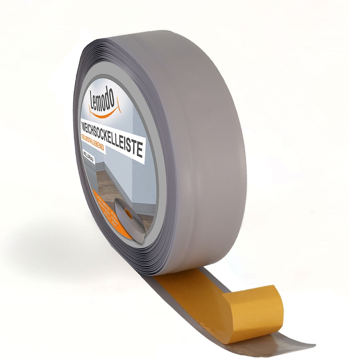 Weichsockelleiste hellgrau, 25m Rolle