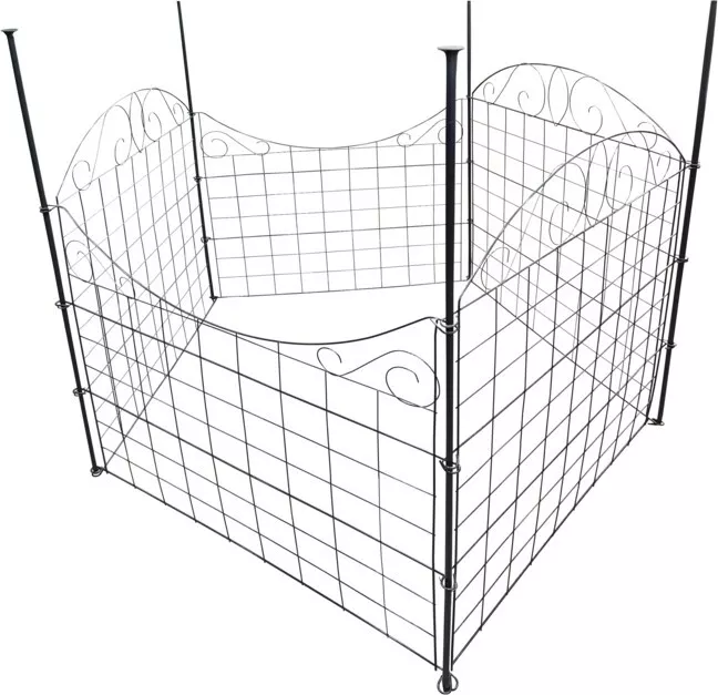 Metall-Gartenzaun, NI4, pulverbeschichtet, ca. 77,5 x 64 cm - Anthrazit