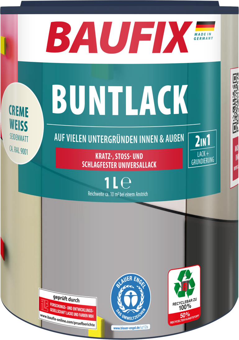 Buntlack seidenmatt cremeweiß