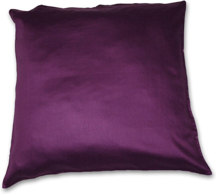 Baumwoll-Satin Kissenhülle Uni 2x 40/40 cm, Farbe pflaume