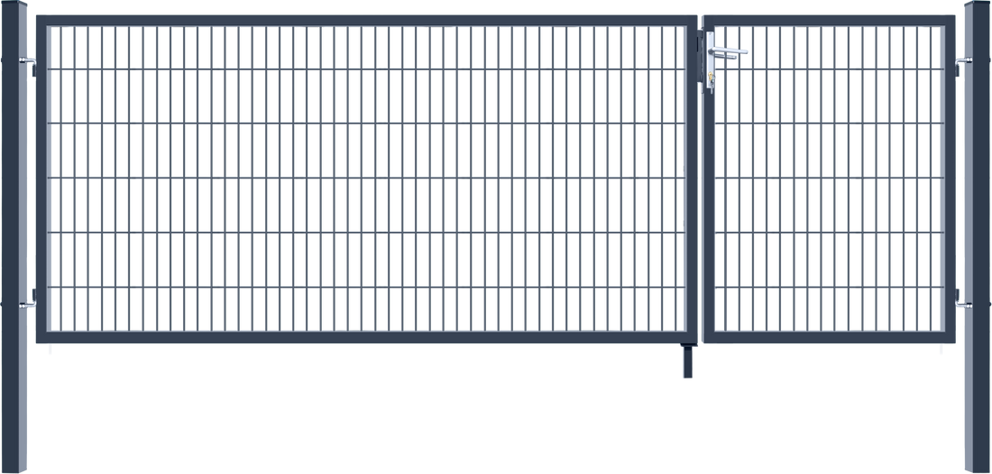 Doppelflügel Gartentor ADITUS anthrazit 120 x 350 cm