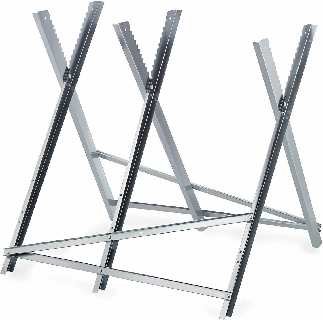 GARMIO® Sägebock Holzsägebock klappbar, silber 150kg, verzinkt zusammenklappbar
