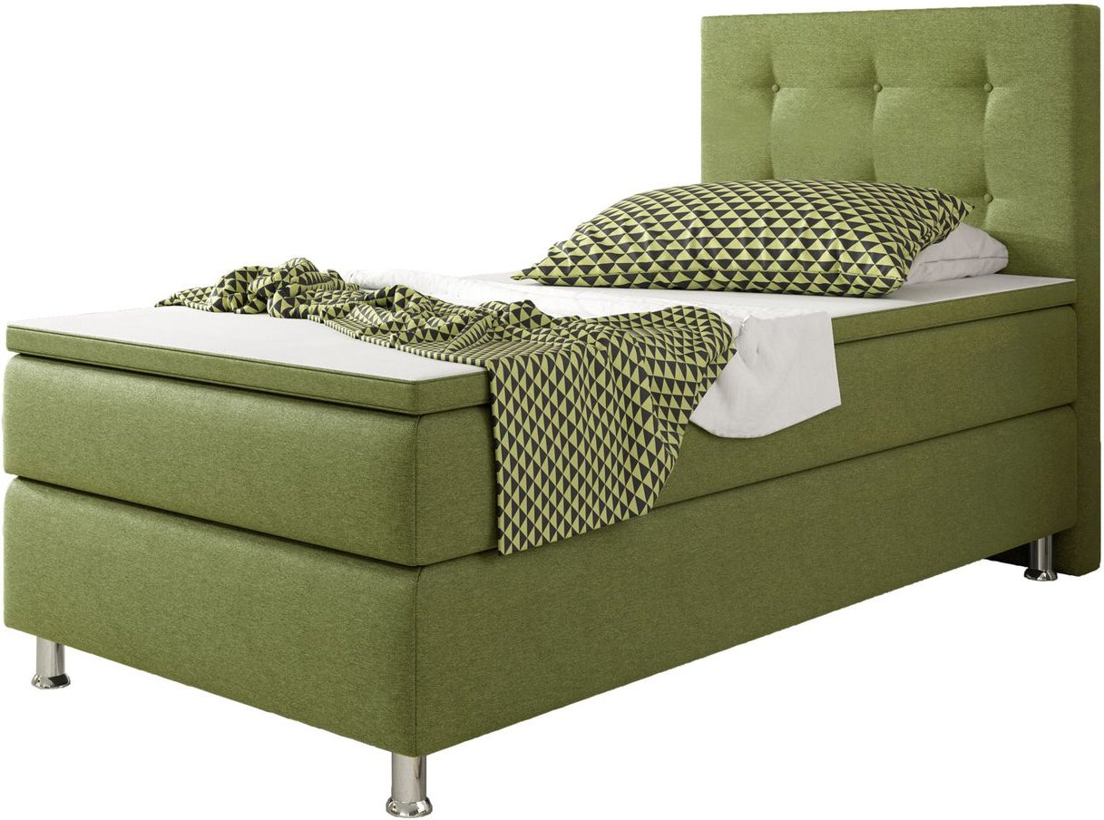 Boxspringbett Köln 90x200 Webstoff Grün