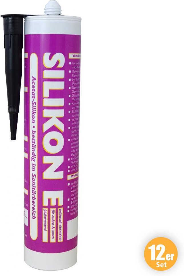 Thumbnail - Silikon Fugendicht, Schwarz, 310 ml 12er Set