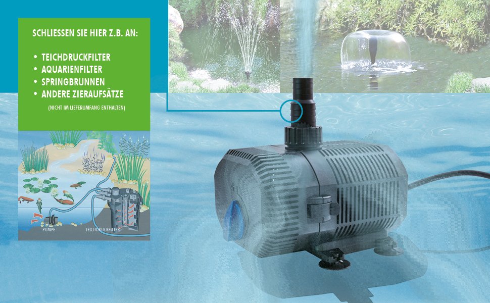 CQB-6500 Teich Pumpe 5800l/h zu #1905 Teichdruckfilter Set