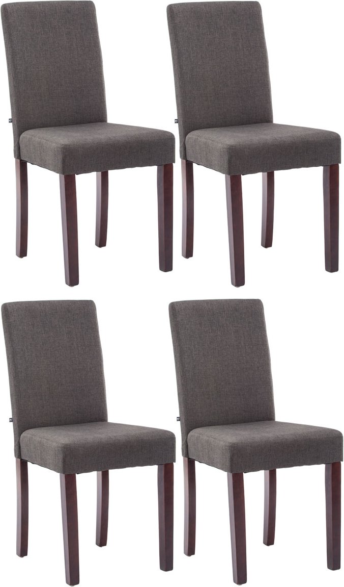 4er Set Esszimmerstuhl Ina Stoff cappuccino, dunkelgrau
