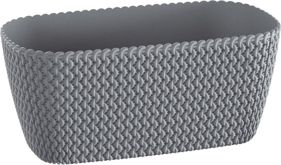 Strickoptik-Balkon-Pflanzkasten - Steingrau