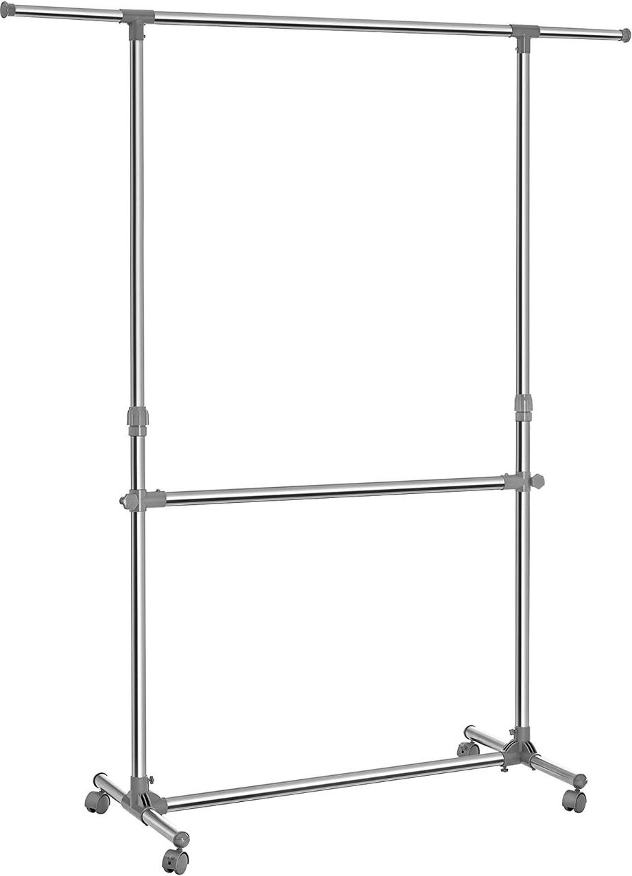 Garderobenständer mit Rollen Höhenverstellbar von 113 bis 198 cm