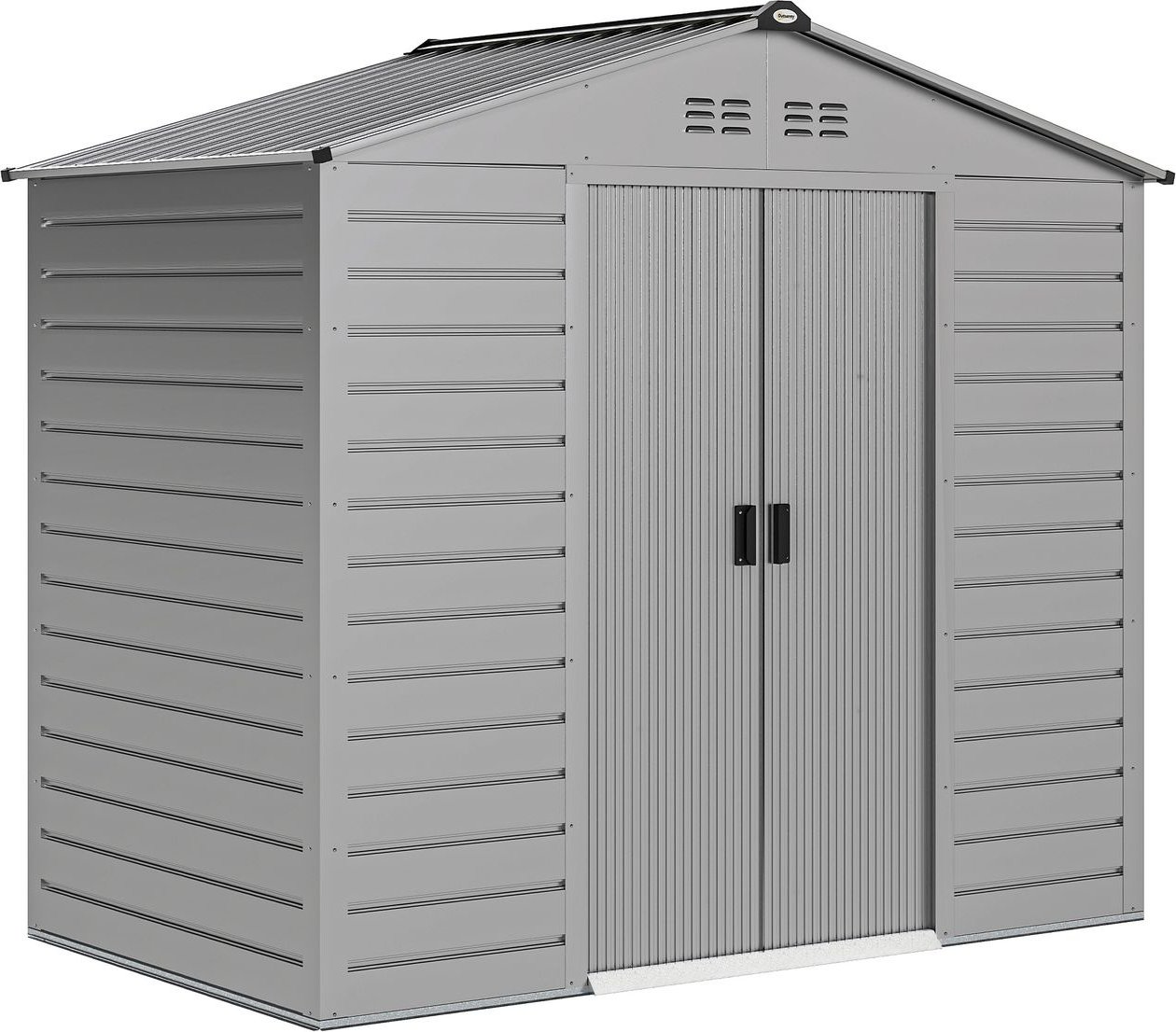 Thumbnail - Verzinkter Stahl Gerätehaus 2,43㎡ 213x131x192cm Geräteschuppen Grau