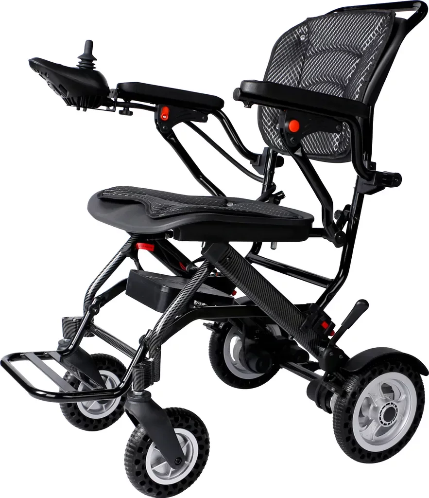 elektrischer Rollstuhl faltbar Carbon AT52326, Akku 10 A, 10 km/h