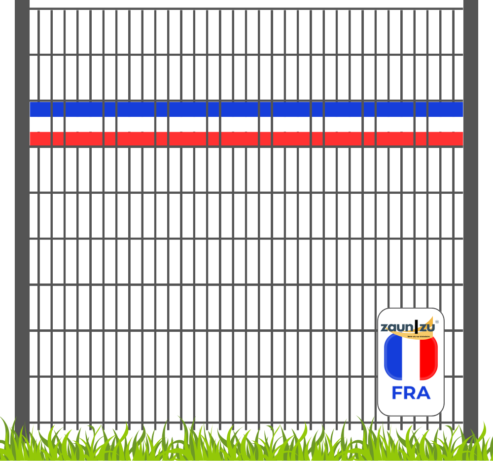 Thumbnail - Sichtschutzstreifen Fanartikel für Frankreich Doppelstabmatten Akzentstreifen