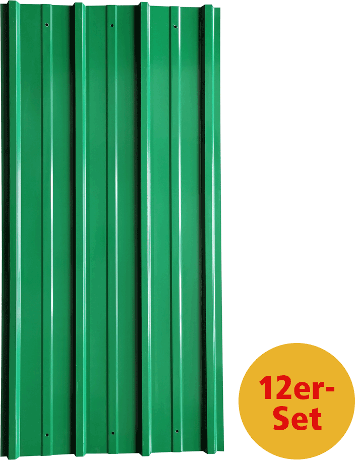 12er Set Profil-/Trapezblech - ca. 117 cm x 57 cm - Grün