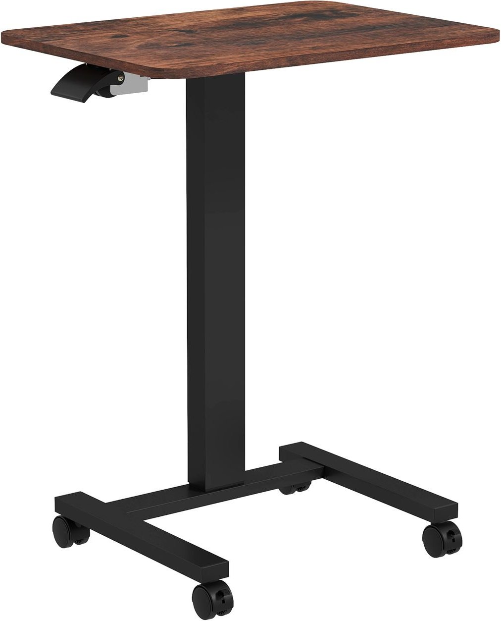 Computertisch Höhenverstellbar, Steh-Sitz Laptoptisch mit Rollen