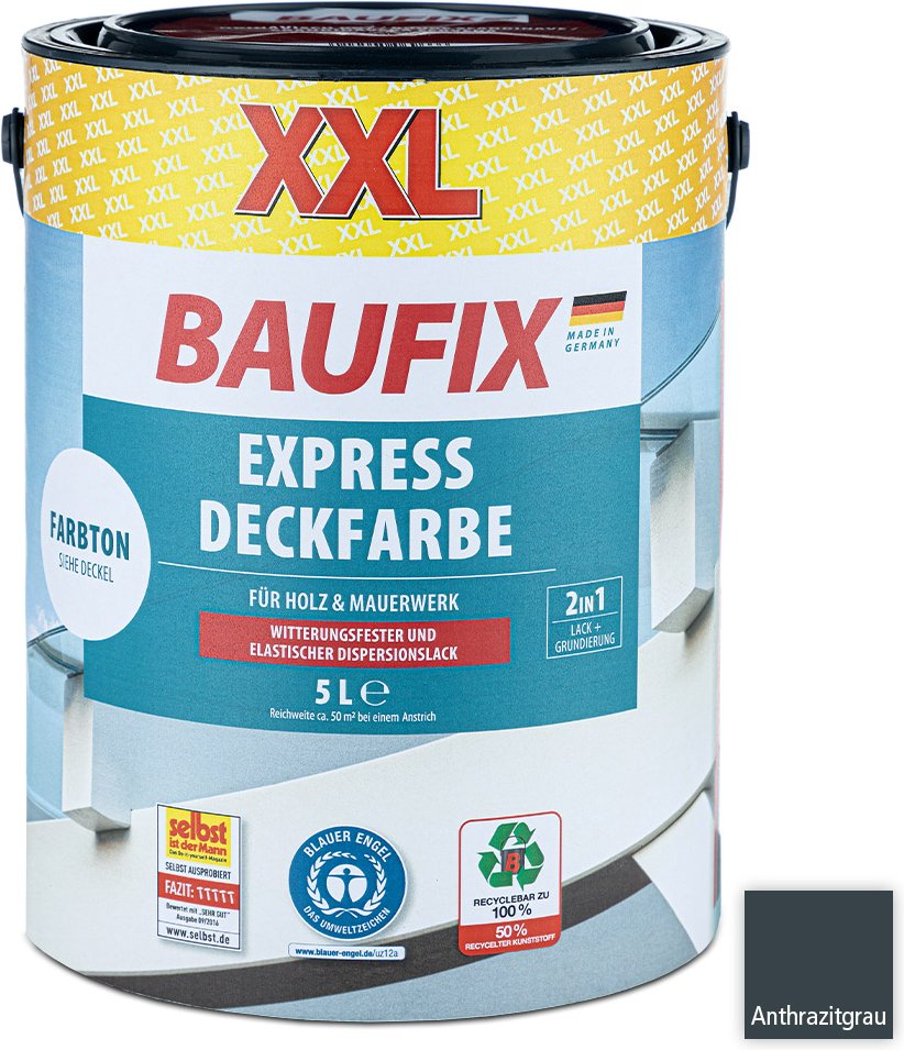 XXL-Express-Deckfarbe 5 Liter - Anthrazitgrau