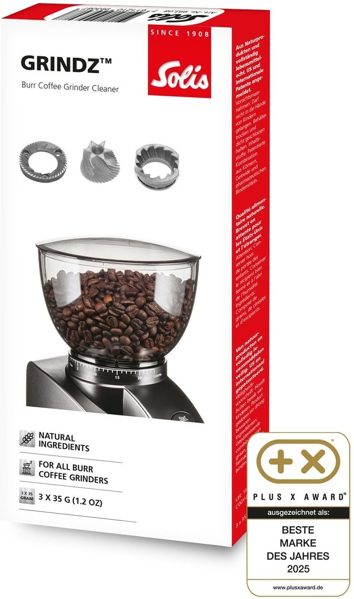 GRINDZ Reinigungstabletten Kaffeemühlenreiniger mit 3 x 35-Gramm-Packungen