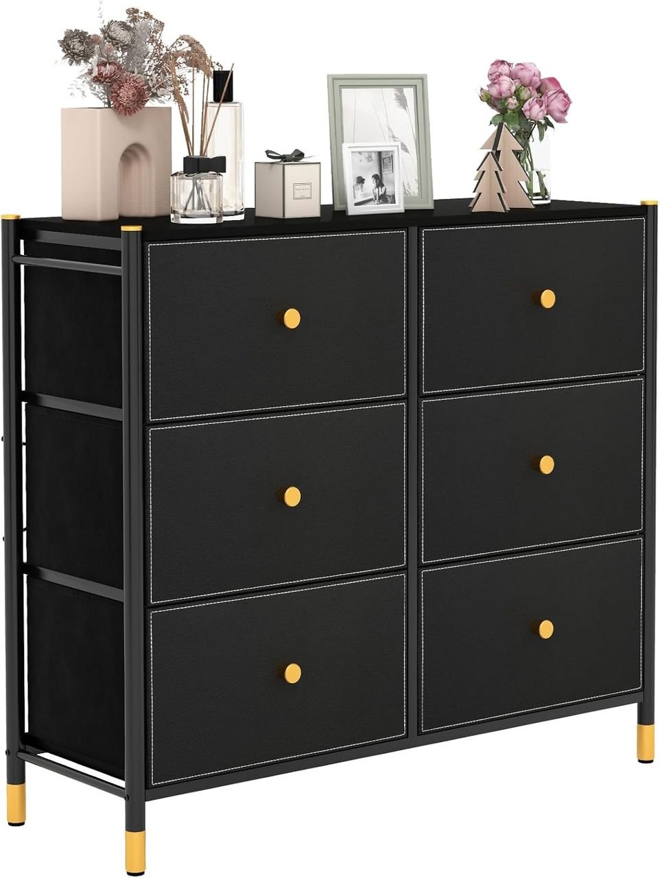 Stoffkommode Schubladenkommode mit Metallrahmen