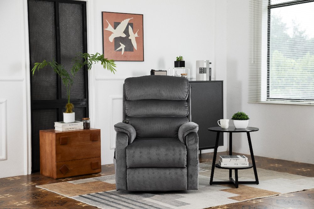 Elektrisch verstellbarer Aufstehsessel Sofasessel dunkelgrau