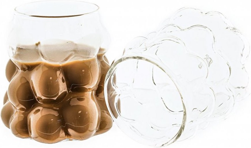 Gläser Set Cappuccino Gläser Trinkgläser 350 ml Hitzebeständig Bubble