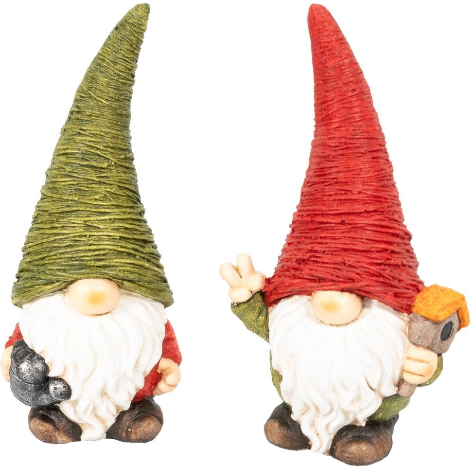 2er Set Wichtel 42,5 cm hoch, Dekofiguren aus Magnesia