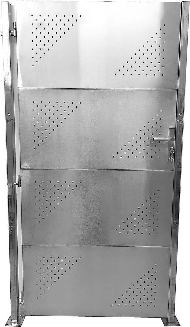 Gartentür aus rostfreiem Stahl, ca. 100 x 180 cm