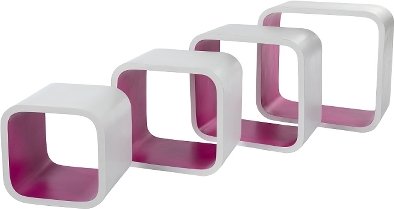 Cubic "Kim", 4 er Set- weiß -lila