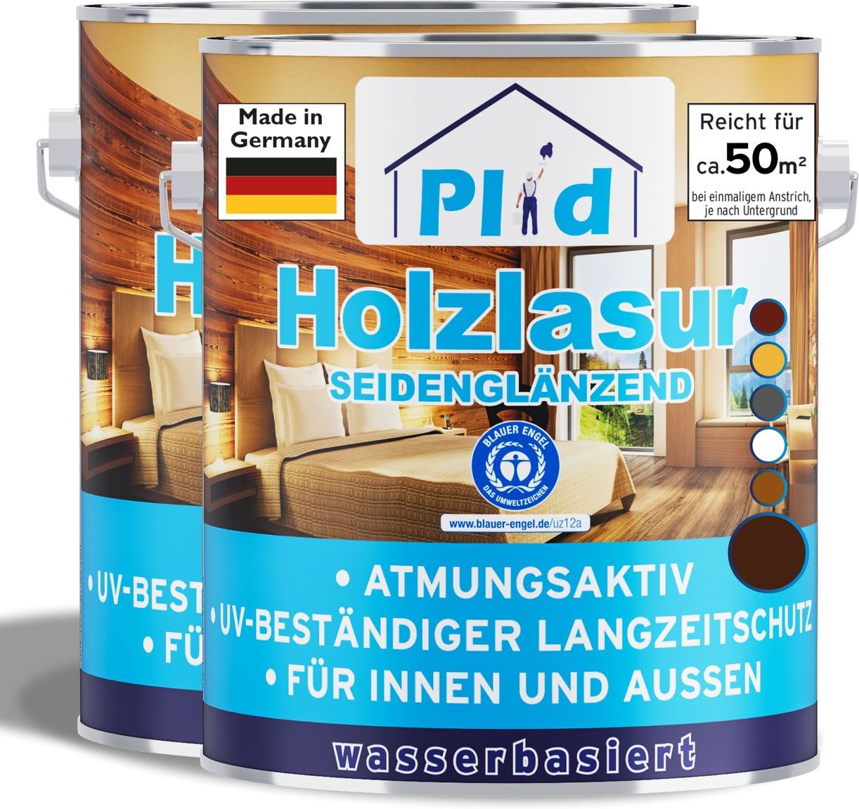 Holzlasur 2,5l Weiß für ca. 25m² / Holzschutzlasur Lasur Holzschutz Innen/Außen