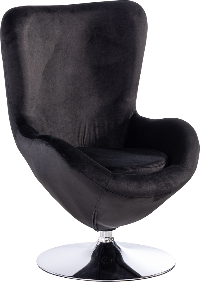 Drehstuhl Bürostuhl Loungesessel verchromt, ca. 75 x 54 x 108 cm – Braun Lederoptik