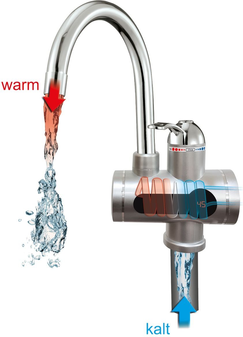 Thumbnail - 2in 1 Armatur mit Durchlauferhitzer/ Wasserhahn- Silber