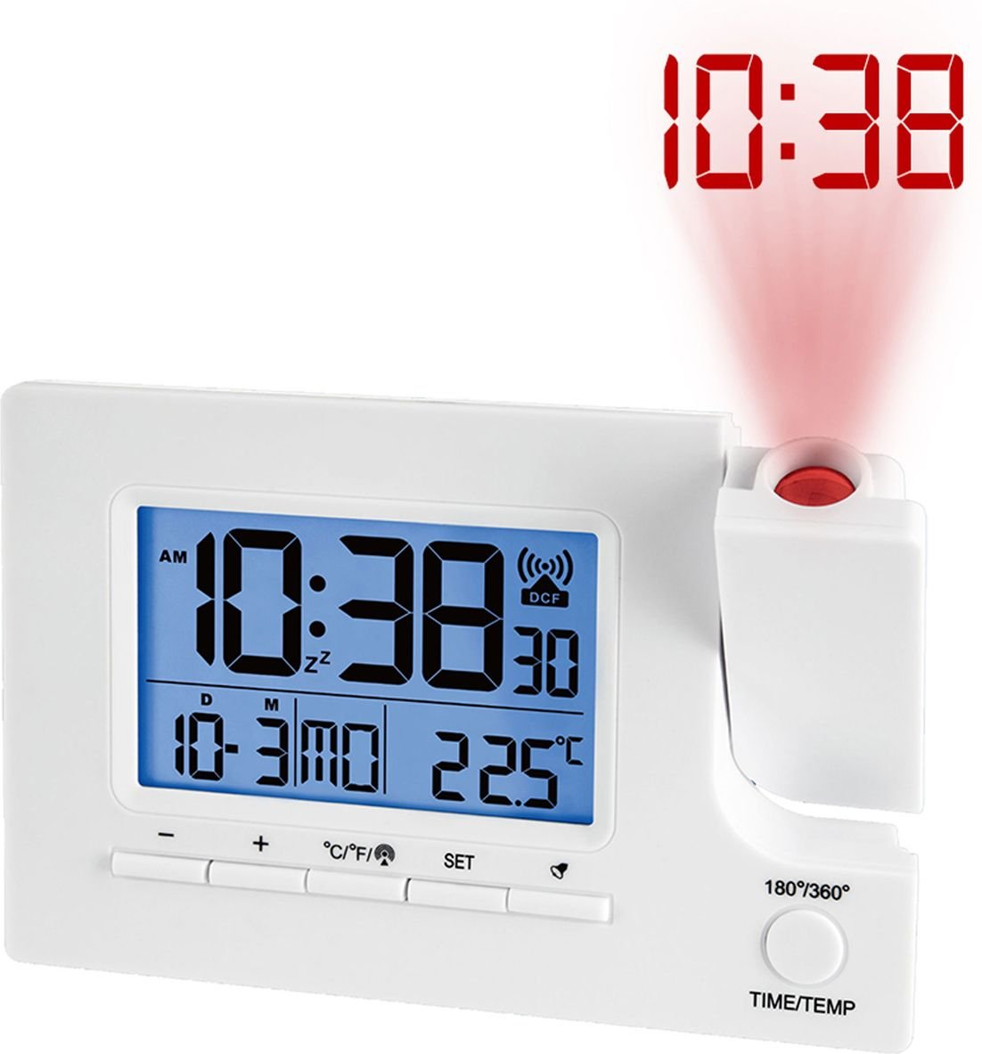 Thumbnail - Funk-Projektionswecker Funkwecker USB 2 Alarme Temperaturanzeige Datum - 4-MV1022-3