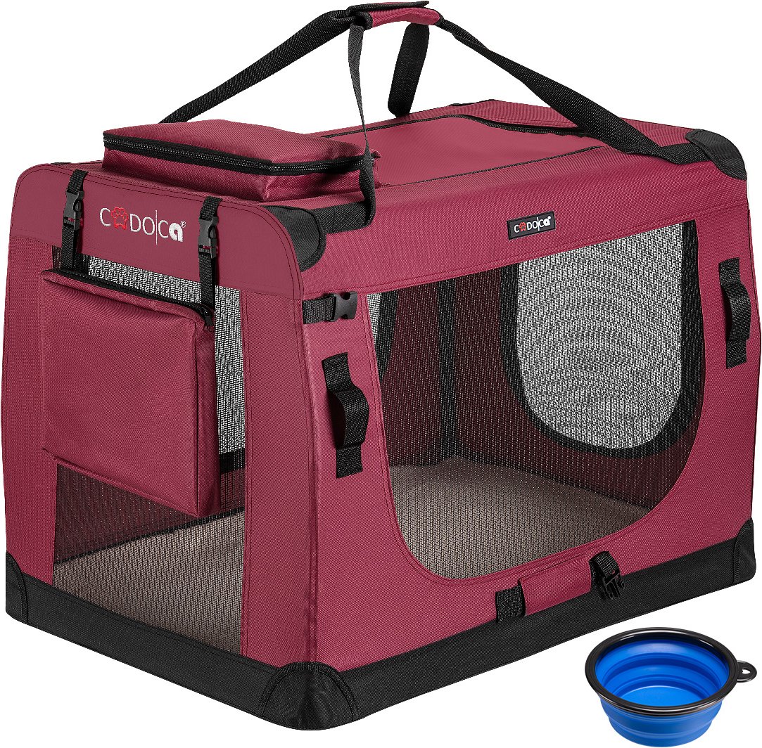 Cadoca Tiertransportbox XL 82x58x58cm dunkelrot