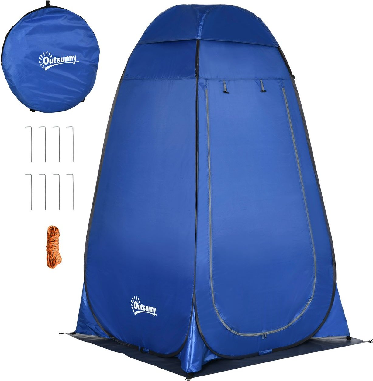 Pop up Dusch-/Toilettenzelt, Dunkelblau+Silber 126 x 124 x 189 cm