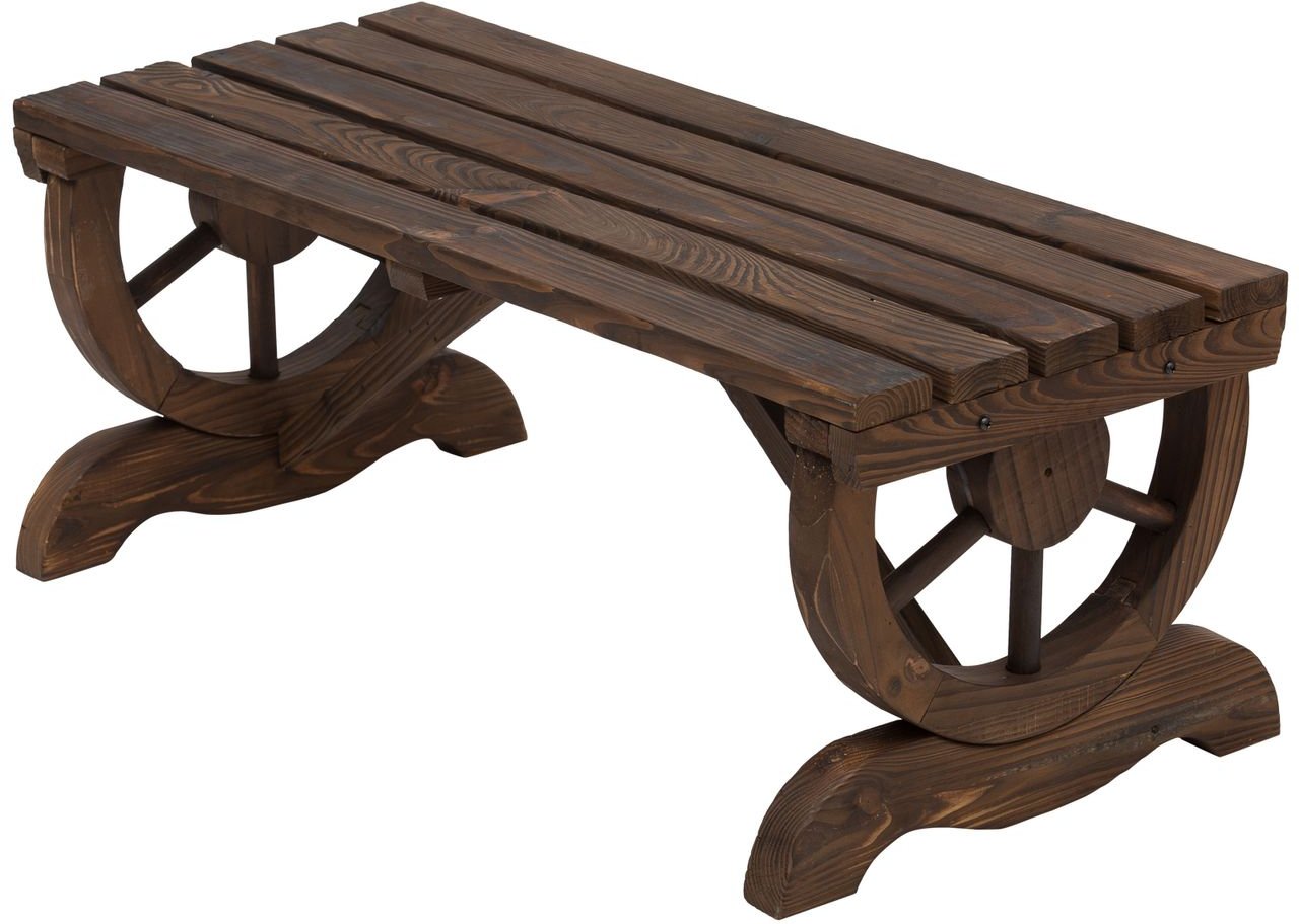 Gartenbank Sitzbank Gartenmöbel Rustikale Bank Massivholz Braun