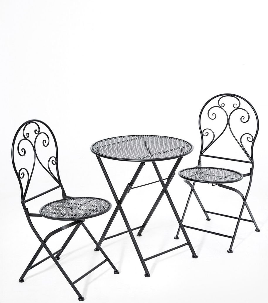 Bistrotisch & 2 Stühle aus Metall