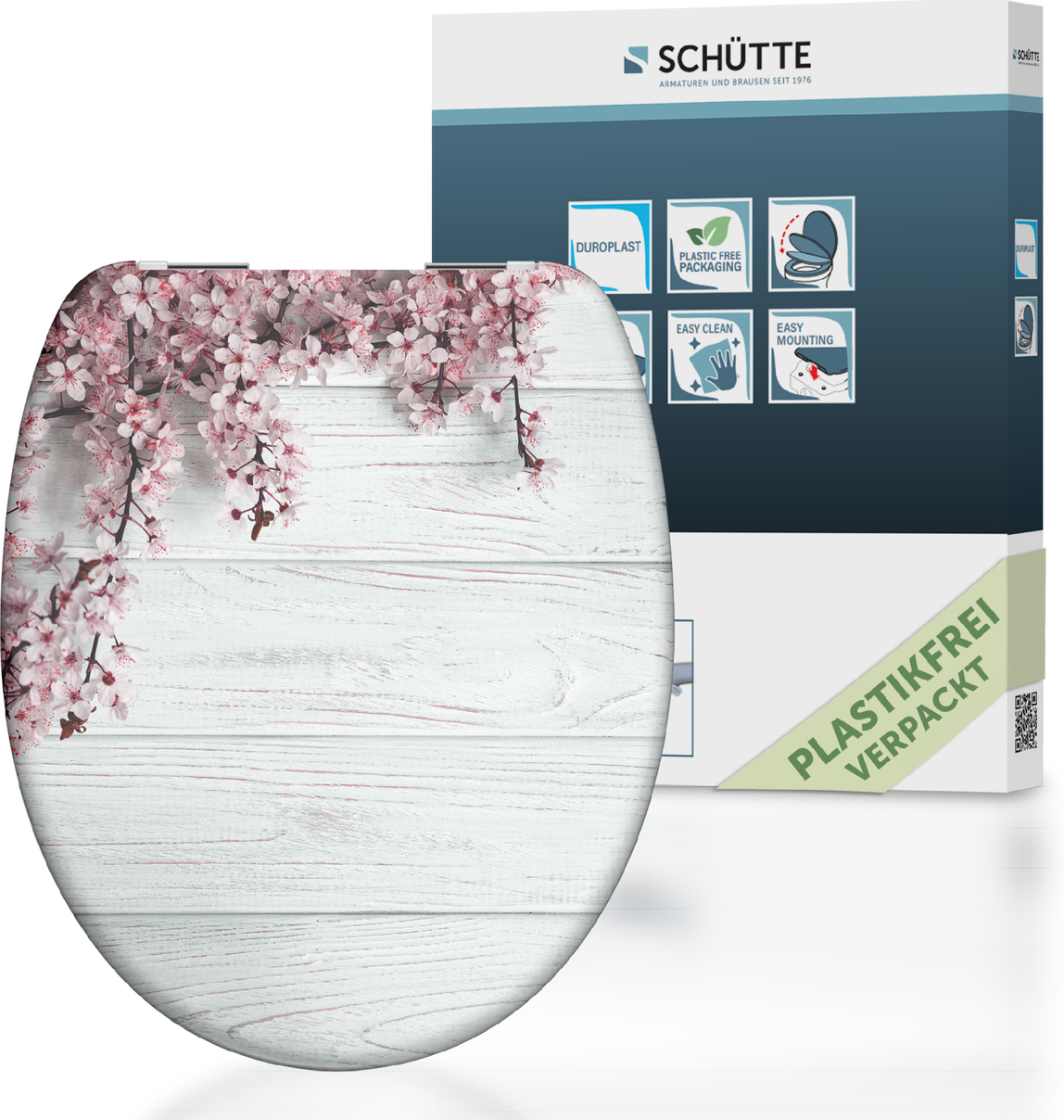 Duroplast WC-Sitz FLOWER&WOOD, mit Absenkautomatik